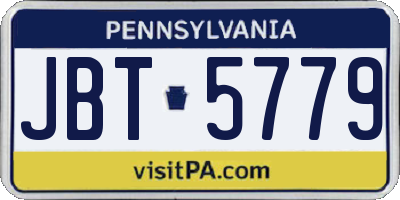 PA license plate JBT5779