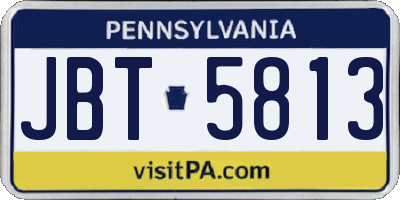 PA license plate JBT5813