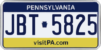 PA license plate JBT5825