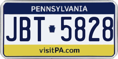 PA license plate JBT5828