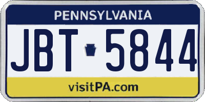 PA license plate JBT5844