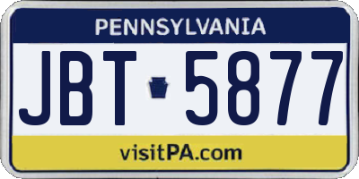 PA license plate JBT5877
