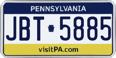 PA license plate JBT5885