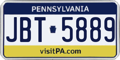 PA license plate JBT5889