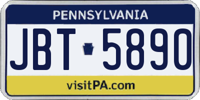 PA license plate JBT5890