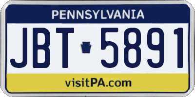 PA license plate JBT5891