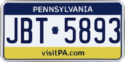 PA license plate JBT5893