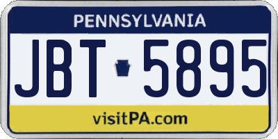 PA license plate JBT5895
