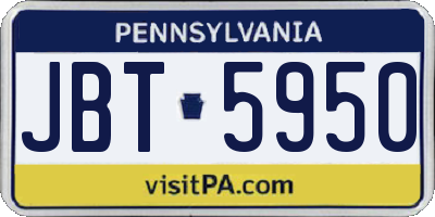 PA license plate JBT5950