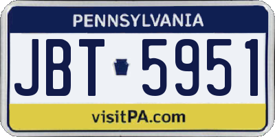 PA license plate JBT5951