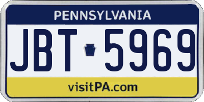 PA license plate JBT5969