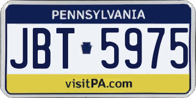 PA license plate JBT5975