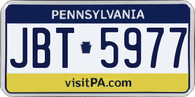 PA license plate JBT5977