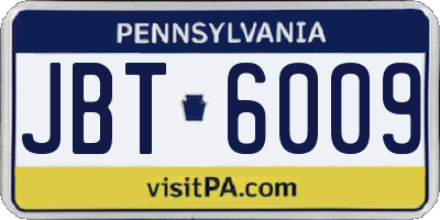 PA license plate JBT6009