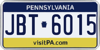 PA license plate JBT6015