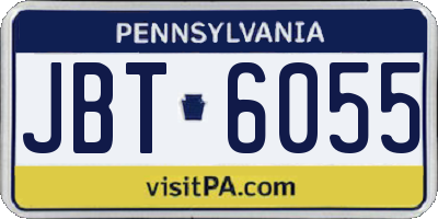 PA license plate JBT6055