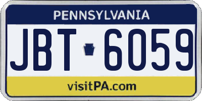 PA license plate JBT6059