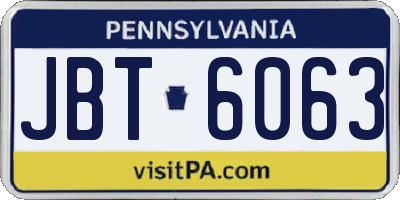 PA license plate JBT6063