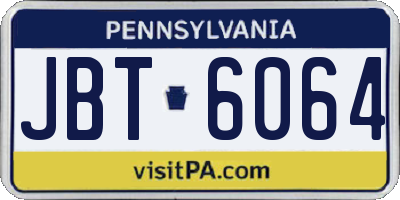 PA license plate JBT6064