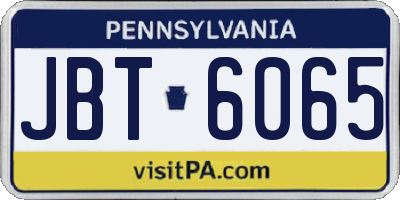 PA license plate JBT6065