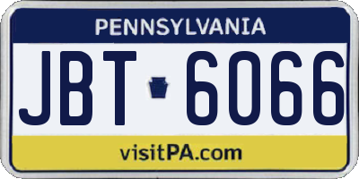 PA license plate JBT6066
