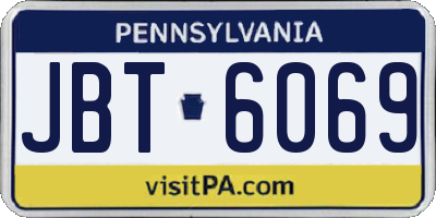 PA license plate JBT6069