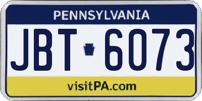 PA license plate JBT6073