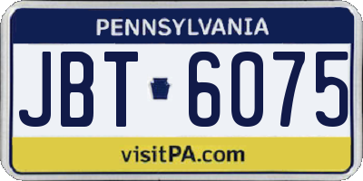 PA license plate JBT6075