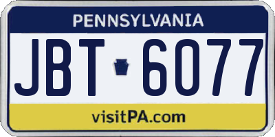PA license plate JBT6077