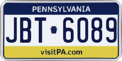 PA license plate JBT6089