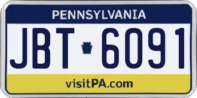 PA license plate JBT6091