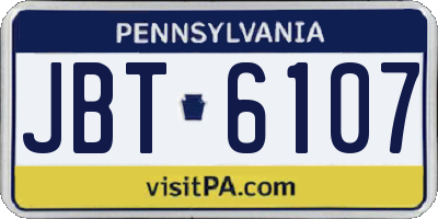 PA license plate JBT6107