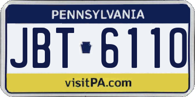 PA license plate JBT6110