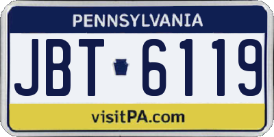 PA license plate JBT6119