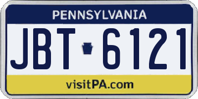 PA license plate JBT6121