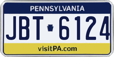 PA license plate JBT6124
