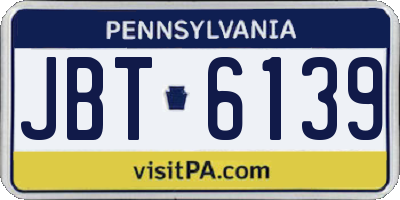 PA license plate JBT6139