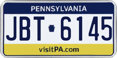 PA license plate JBT6145
