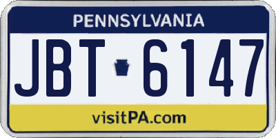 PA license plate JBT6147