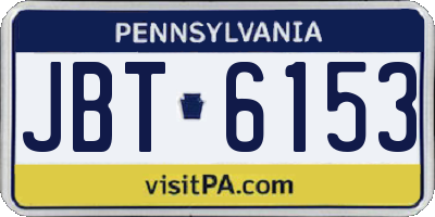PA license plate JBT6153