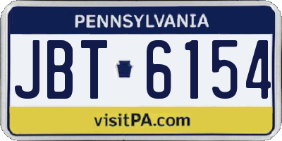PA license plate JBT6154