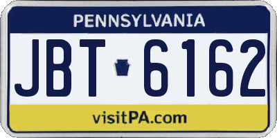PA license plate JBT6162