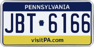 PA license plate JBT6166