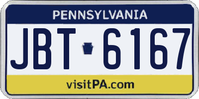 PA license plate JBT6167