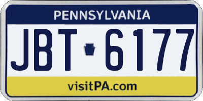PA license plate JBT6177