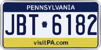PA license plate JBT6182