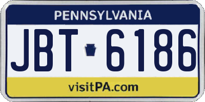 PA license plate JBT6186