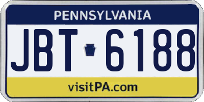 PA license plate JBT6188
