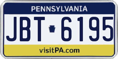 PA license plate JBT6195