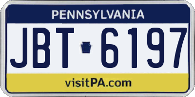 PA license plate JBT6197